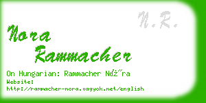 nora rammacher business card